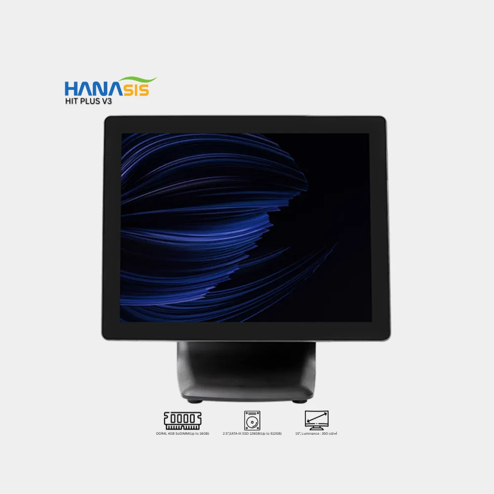 HANASIS HIT PLUS V3 BLACK 15 inch POS TERMINAL Intel Celeron