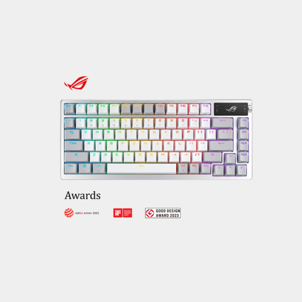 ROG Azoth Gaming Keyboard with OLED Display and Tri-Mode Connectivity
