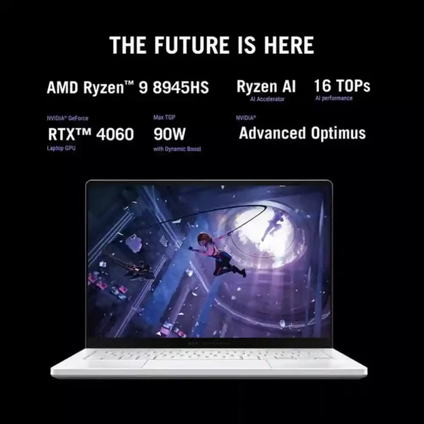 ASUS ROG ZEPHYRUS G14 GA403UV | AMD Ryzen 9 8945HS | 32GB RAM, 1TB SSD | 14" OLED 3K 120Hz Display | 8GB RTX 4060 | Windows 11 Home, Eng-Arab Keyboard, White | GA403UV-OLED9132W