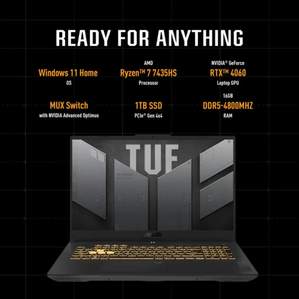 ASUS TUF GAMING A15 FA507NVR AMD Ryzen 7 7435HS 8GB RTX 4060 FA507NVR-LP023W
