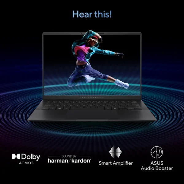 ASUS VIVOBOOK S 14 OLED S5406MA | Intel Core Ultra 7 155H | 16GB RAM, 1TB SSD | 14.0" WUXGA OLED | Intel Arc Graphics | Win11 Home, Eng-Arab Keyboard, Black | S5406MA-OLEDU711WB - Image 4