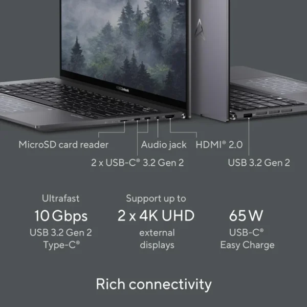 ASUS ZENBOOK 14 OLED UM3402YA | AMD Ryzen 5 7430U | 8GB RAM, 512GB SSD | 14.0" 2.8K OLED | AMD Radeon Graphics | Win11 Home, Eng-Arab Keyboard, Black | UM3402YA-KM766W