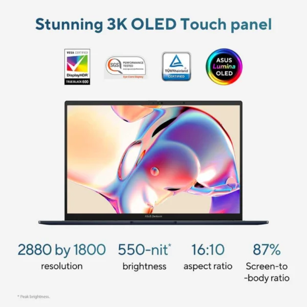 ASUS ZENBOOK 14 OLED Ultra 7 155H 16GB RAM 1TB SSD 14inch 3K Touch Blue UX3405MA-OLEDU7B