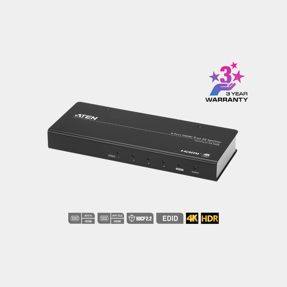 Aten_4_Port_True_4K_HDMI_Splitter_VS184B_Main_View